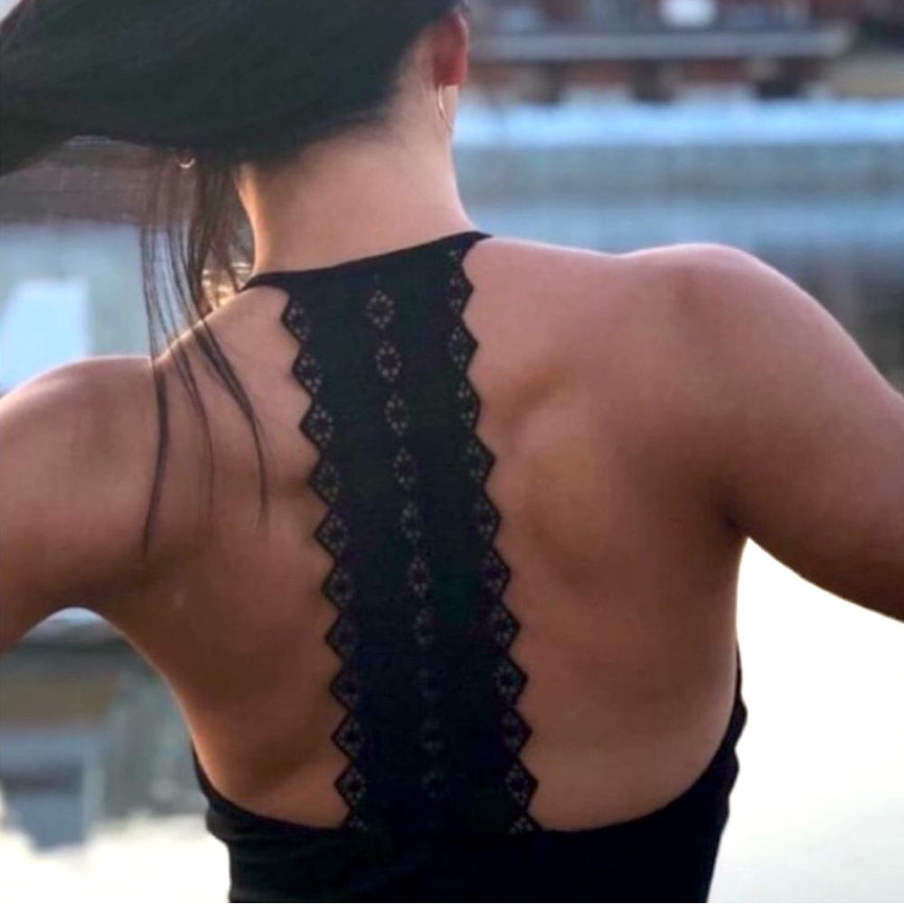 Lulus Frederica Black Crochet Back Dress